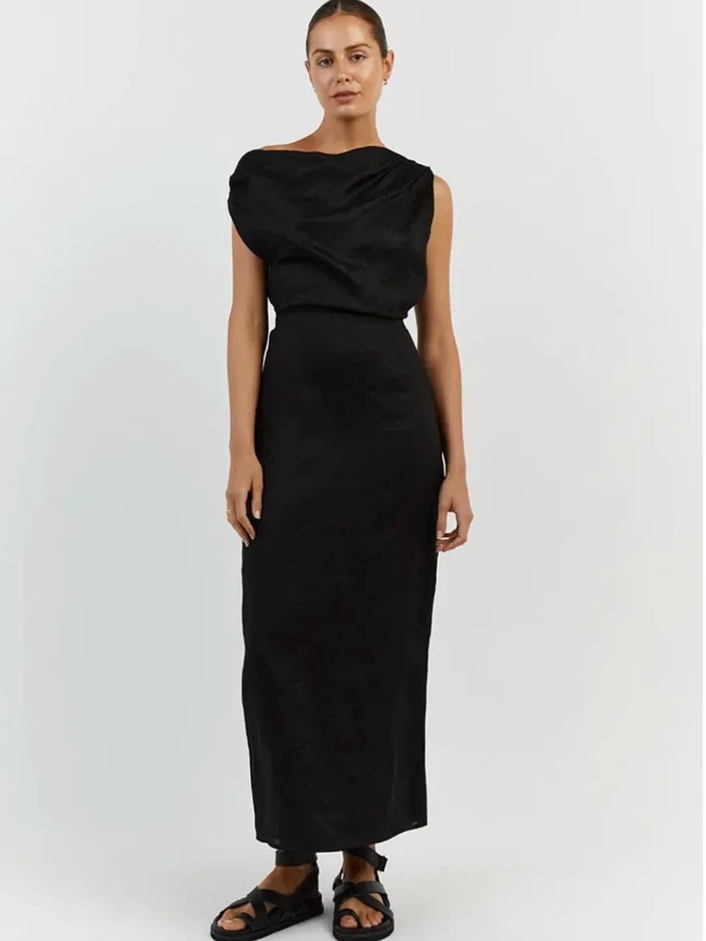 Dissh Cass Linen Maxi Dress Chocolate Brown Size Size 4 US